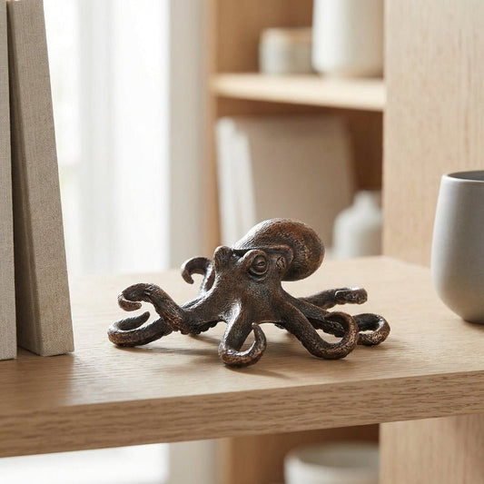 Oceanspire - Handgefertigte Oktopus-Skulptur aus Kupfer – 30 cm hoch, maritimes Dekor 0