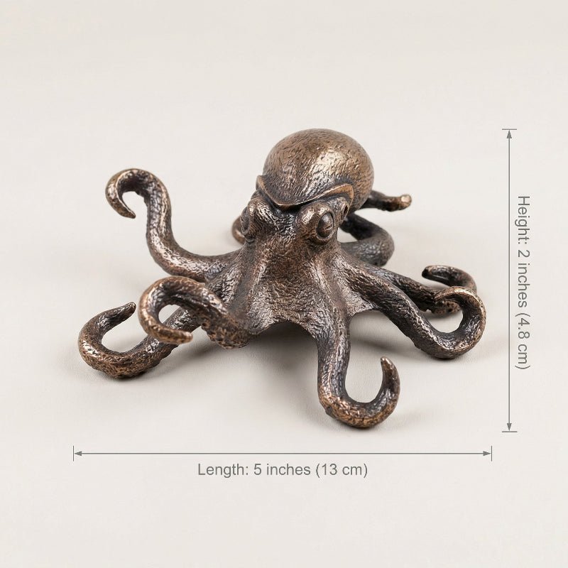 Oceanspire - Handgefertigte Oktopus-Skulptur aus Kupfer – 30 cm hoch, maritimes Dekor 7