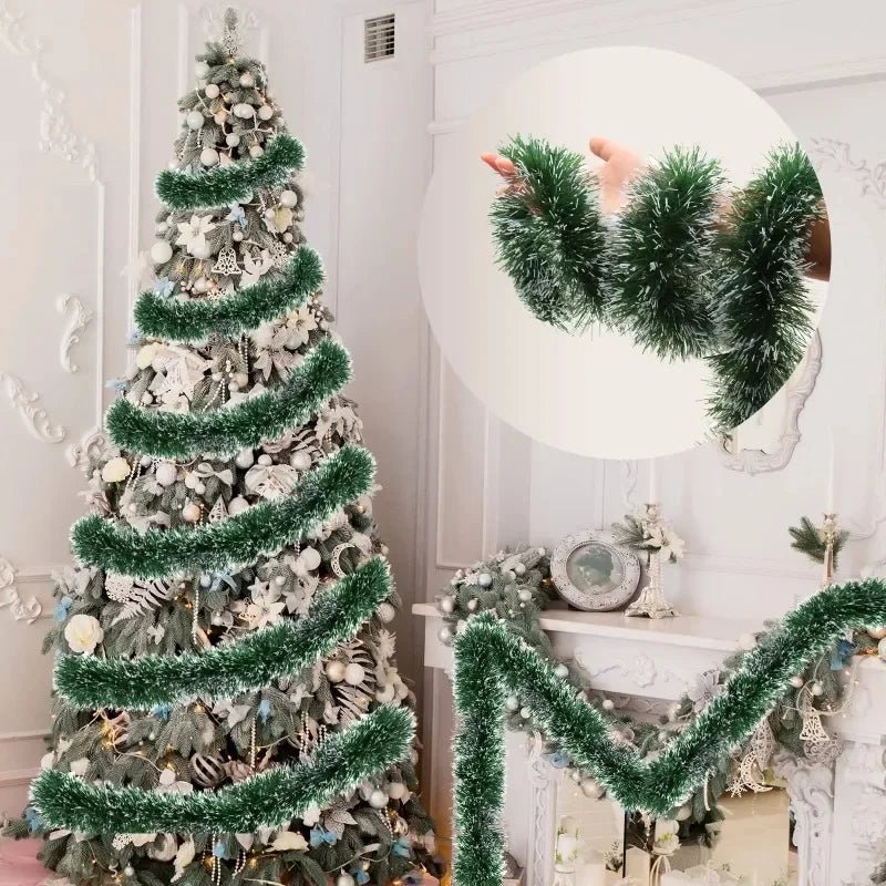 PINEWRAP – Hochwertiges grünes Weihnachtsdekoband für Kränze und Baumschmuck 7