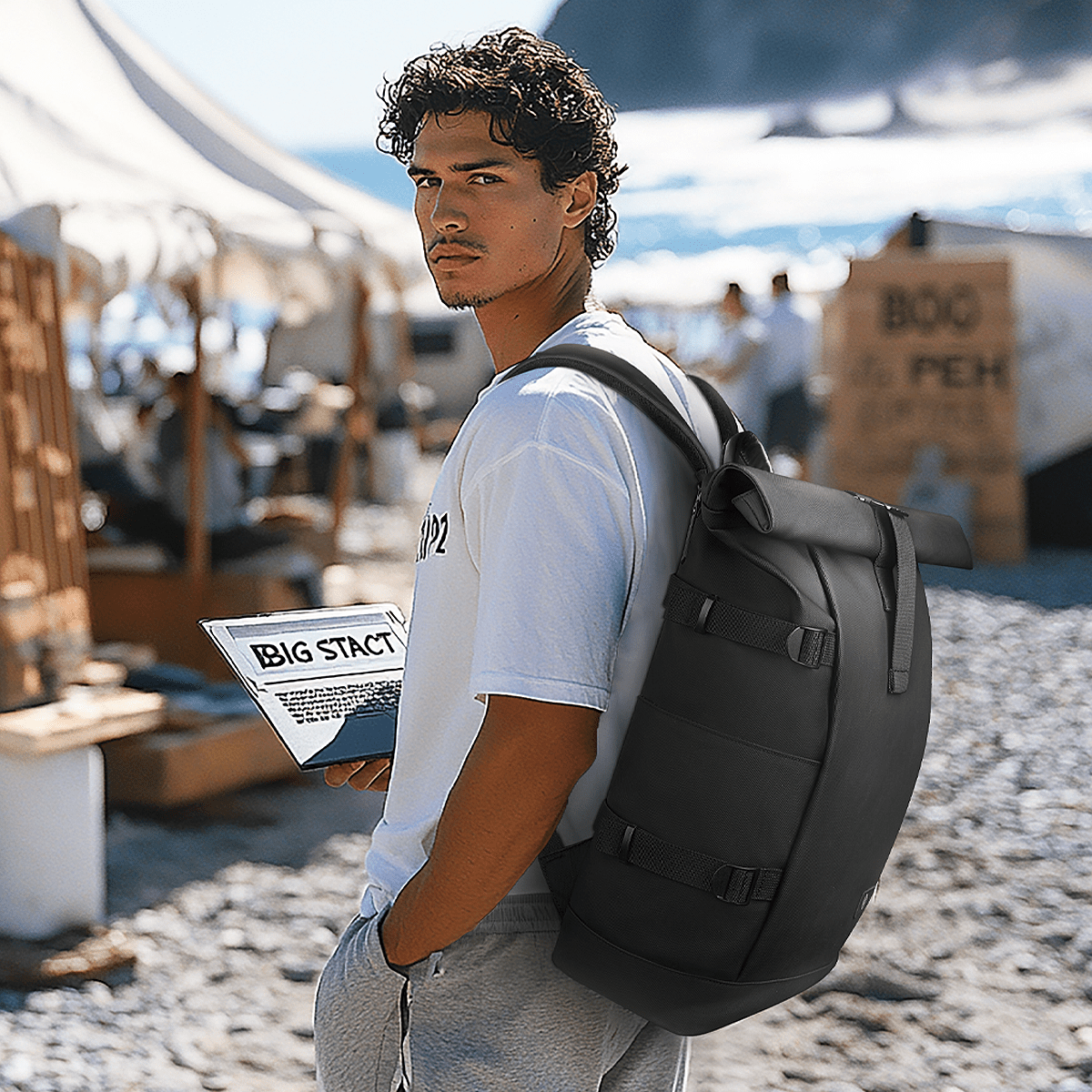 ROLLTRAIL Rucksack – Erweiterbarer Freiluft-Rucksack Mit Laptopfach, Rolltop & Diebstahlschutz