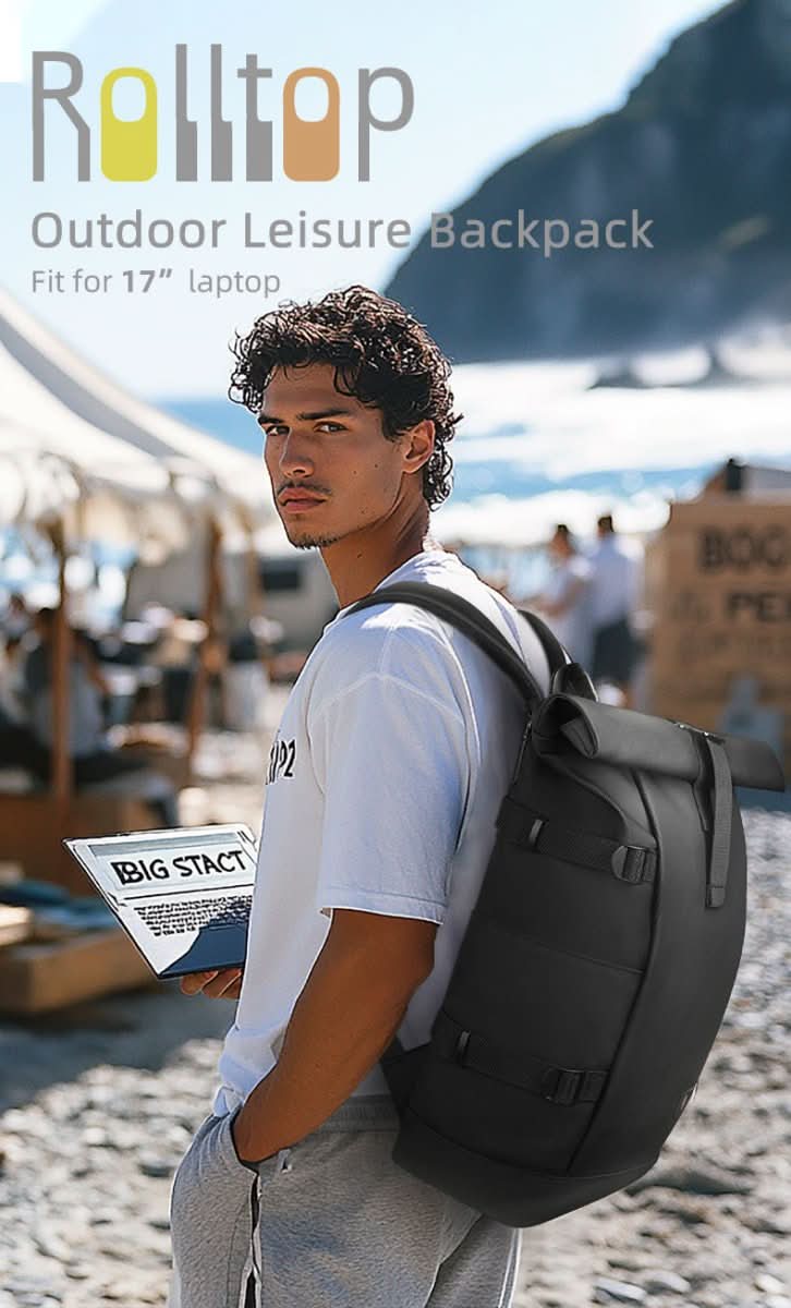 ROLLTRAIL Rucksack – Erweiterbarer Freiluft-Rucksack Mit Laptopfach, Rolltop & Diebstahlschutz