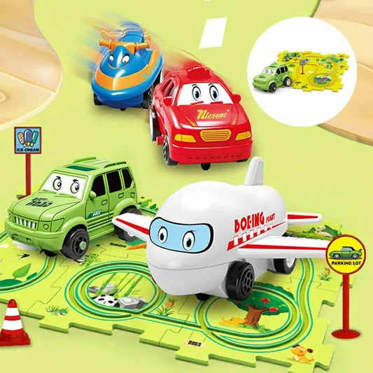 Kreativhandwerk Puzzlespiel – Kreatives Bau- und Rennspiel für Kinder