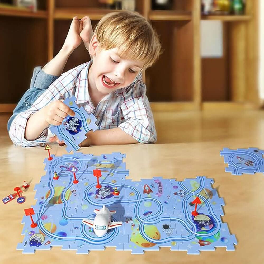 Kreativhandwerk Puzzlespiel – Kreatives Bau- und Rennspiel für Kinder