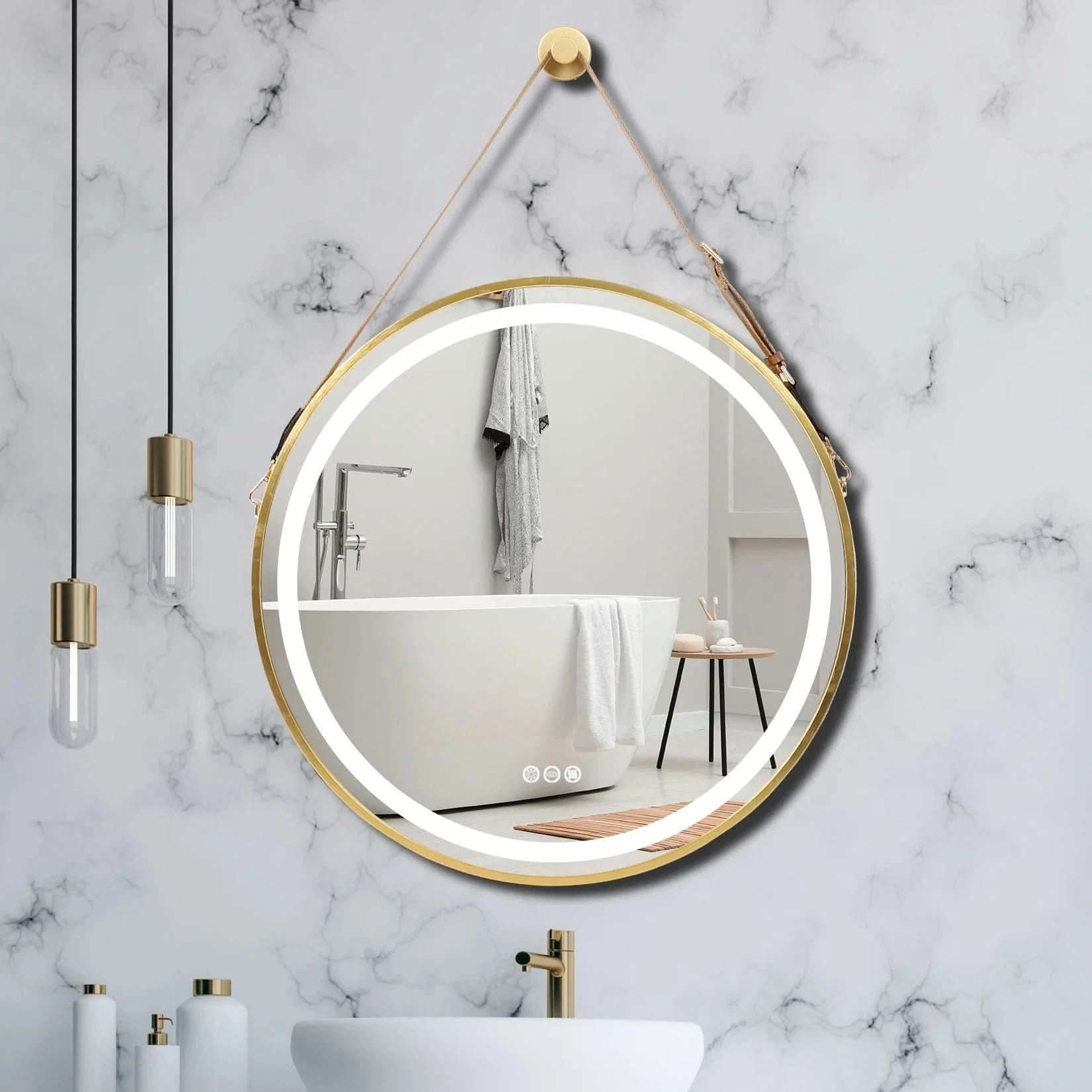 Reflecta Runder LED Badezimmerspiegel Eleganter Wandspiegel