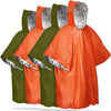 Regenschutz Poncho – Notfall-Regenponcho mit Kapuze für Freiluft-Schutz