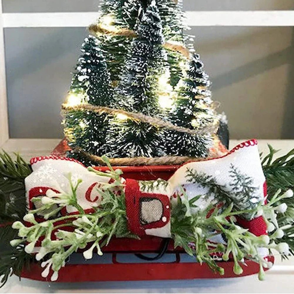 Roter Vintage-LKW Weihnachtsschmuck Mit Minibaum – Nostalgischer Baumschmuck 7