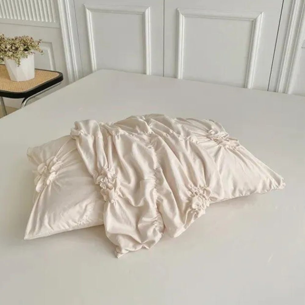 RuffleBloom – Elegantes Bettbezug-Set mit Rüschen und Blumenmuster 5