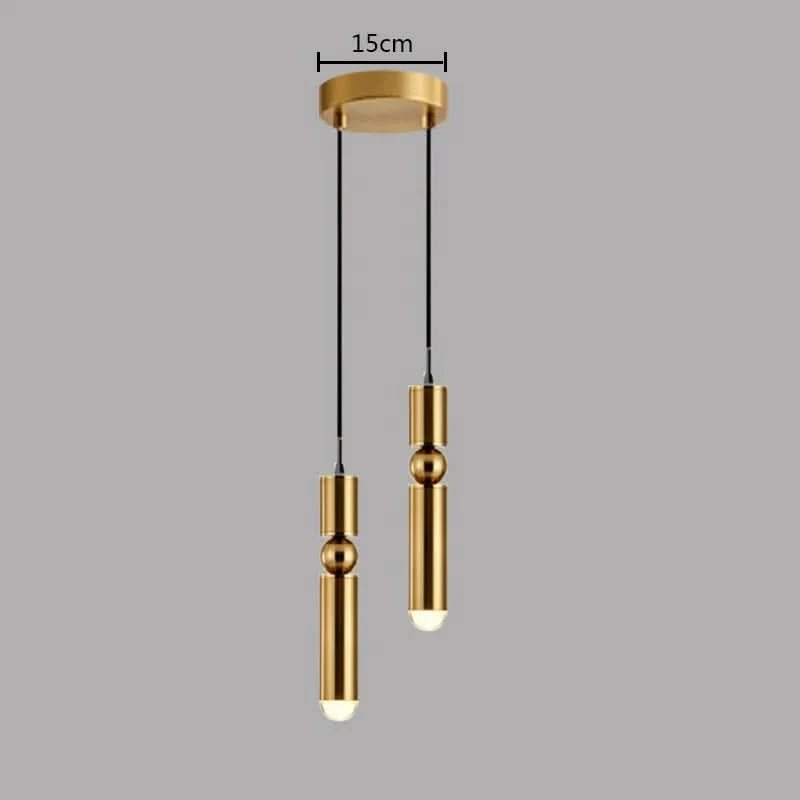 ELYISIA Doppelte Geometrische Zylindrische Messing Pendelleuchte Moderne Beleuchtung Wohnzimmer