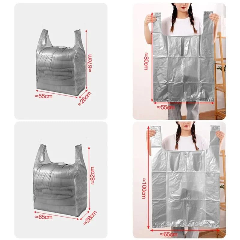 HDPE Aufbewahrung Taschen – Aufbewahrungstaschen mit großer Kapazität für Kleidung, Spielzeug & Bettwäsche – 10er-Satz