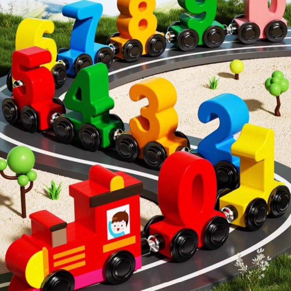 Cleverspur – Kreativer Holz-Magnet-Zug mit Zahlen – Lernspielzeug für Kinder