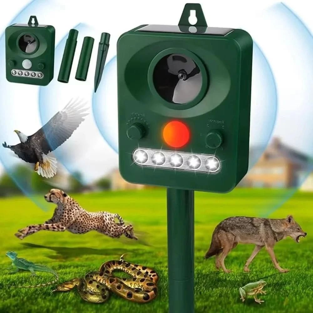 Ultraguard Tiervertreiber – Ultraschall Tiervertreiber mit LED-Licht – Wetterfest und Batteriebetrieben