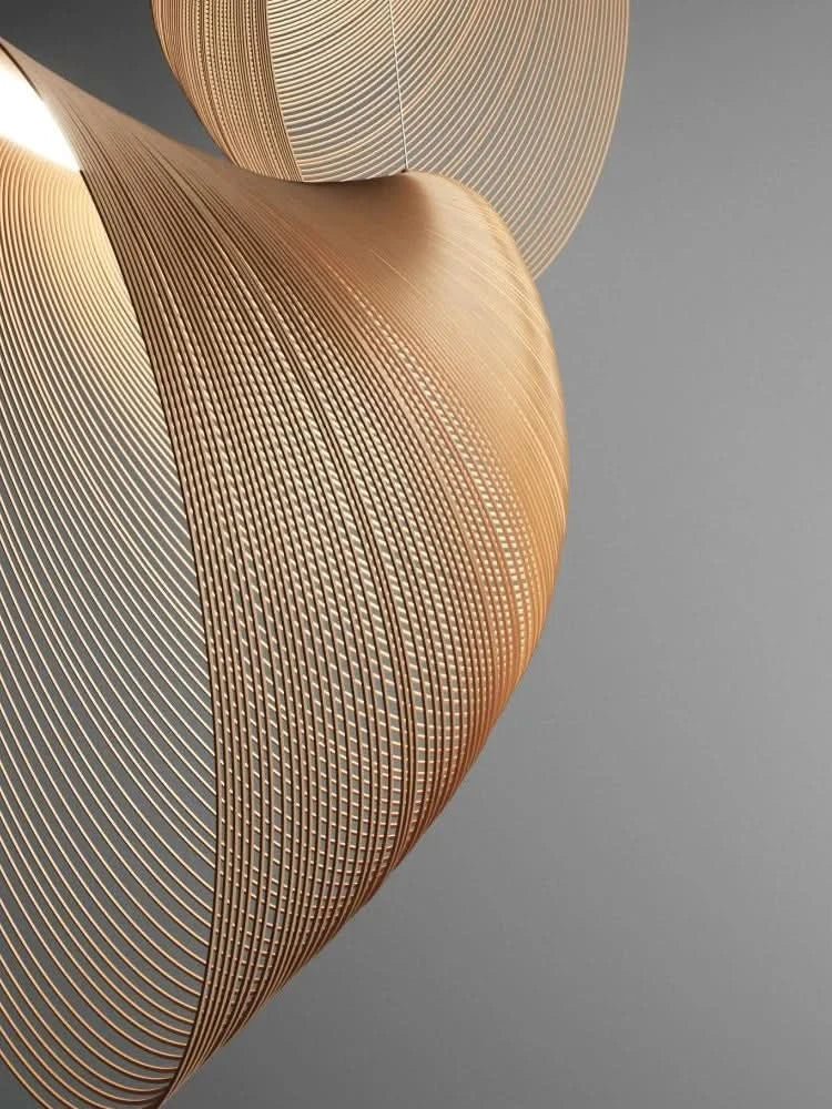 CLARISE Elegante Pendelleuchte Mit Holzring Für Moderne Innenräume