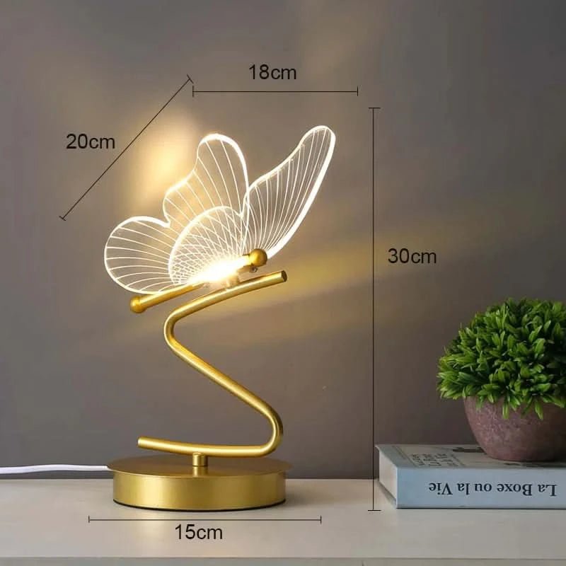 Beirut Nachtlicht Mit Goldenem Schmetterlingsdesign Drei Lichtmodi Weiß Warm Natur Schlafzimmer Ambiente