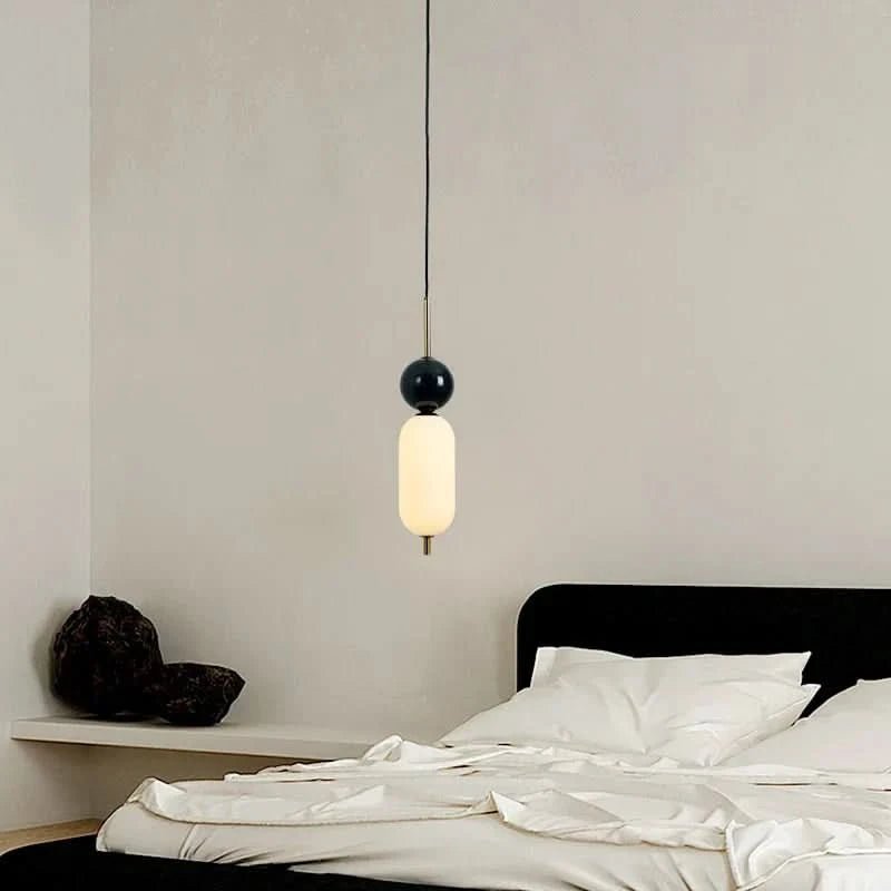 Leona Pendelleuchte Zwei-Ton Marmor Schwarz Modernes Design