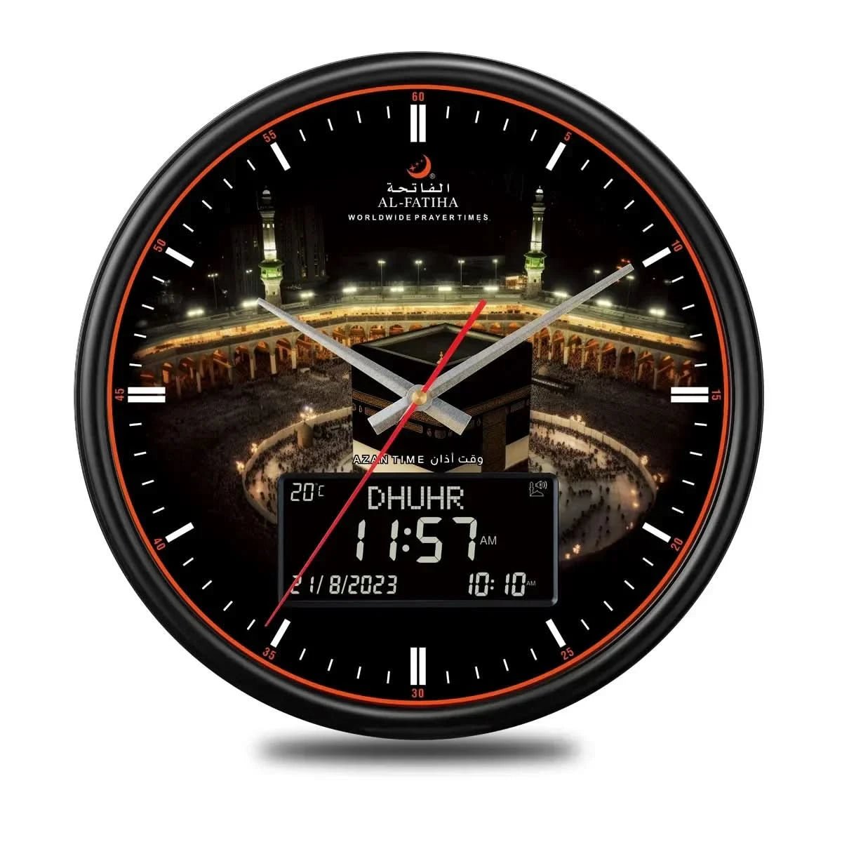 Zamora Zeit Gebet Uhr – Automatisch Azan-Gebetsuhr Für 6500+ Orte (Digital & Analog, 10 Azan-Klänge)