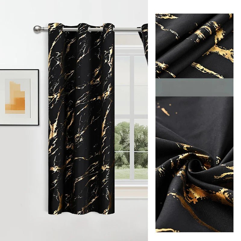 MARBLEVA – Elegante Verdunkelungsgardinen Mit Marmor- & Wellenmuster