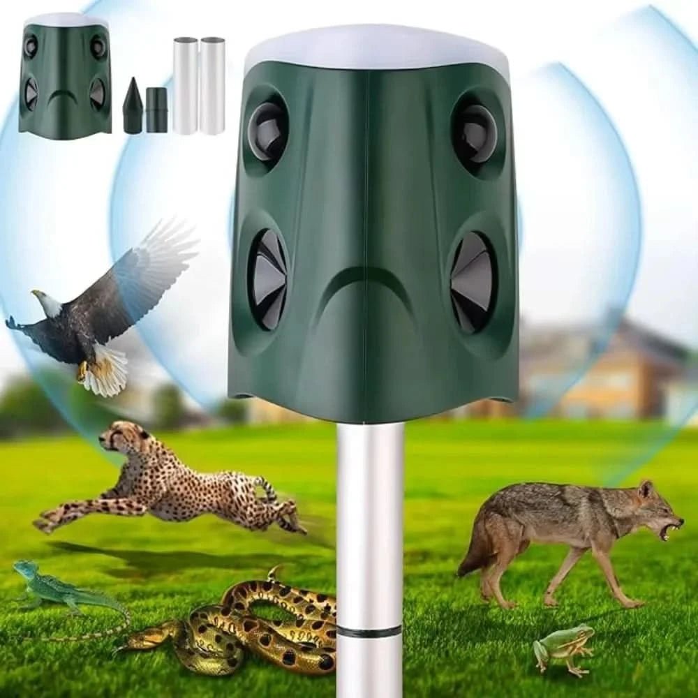 Ultraguard Tiervertreiber – Ultraschall Tiervertreiber mit LED-Licht – Wetterfest und Batteriebetrieben