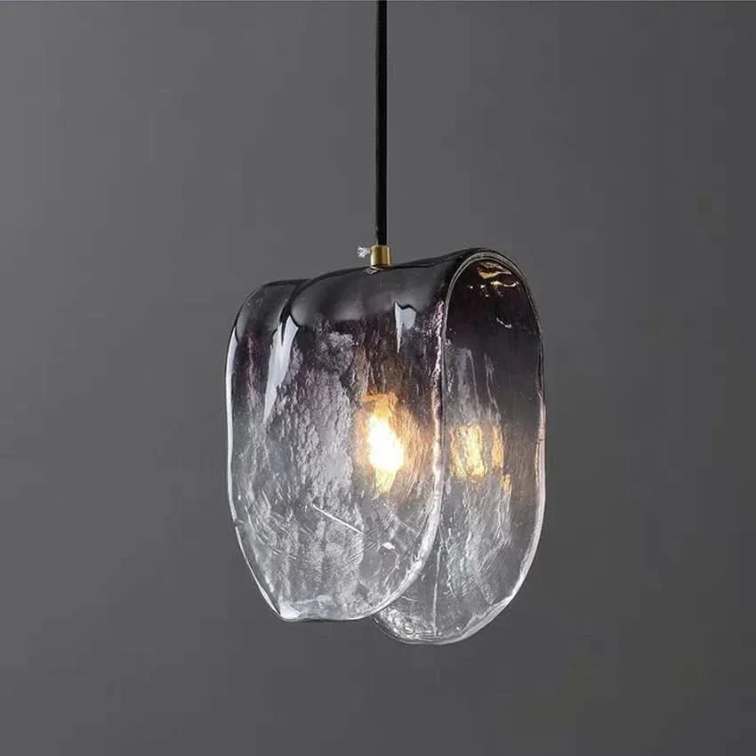 Diana Mattglas Pendelleuchte Grau Gefaltet Design Für Schlafzimmer Küche Café