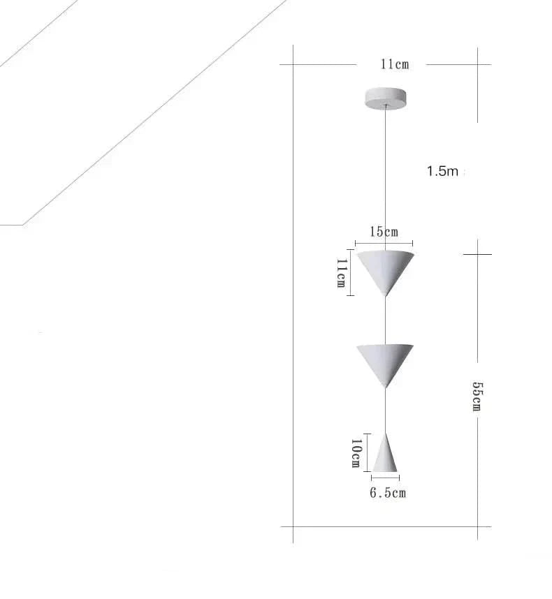 LUCINE Minimalistische Doppelkegel Pendelleuchte
