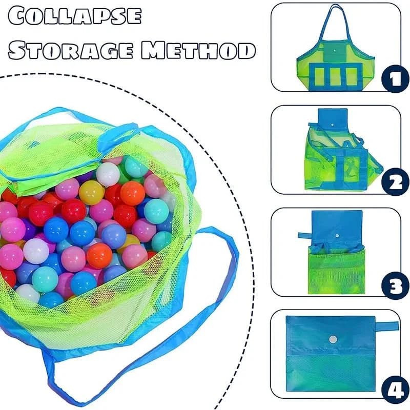 Tragbare Netz Tasche Für Kinder – Atmungsaktive Strandtasche Für Spielzeug, Handtücher & Reisen