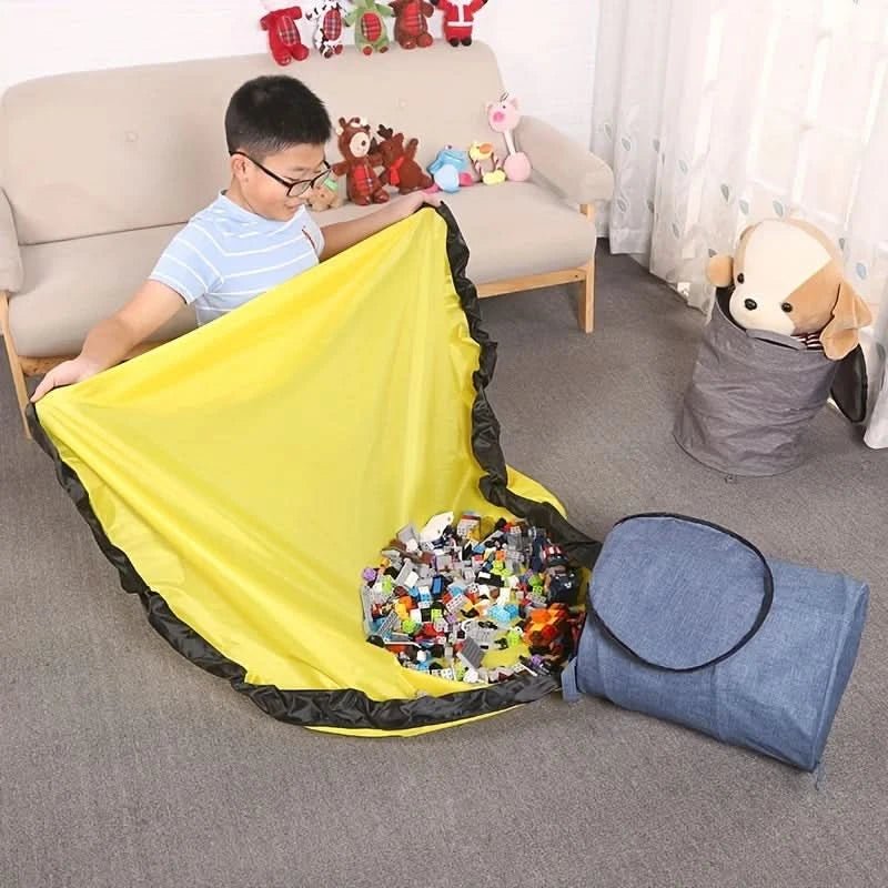 Spielzeug Lagerung Tasche – Aufbewahrungstasche Mit Spielmatte LEGO & Spielzeug – Tragbar Abnehmbar