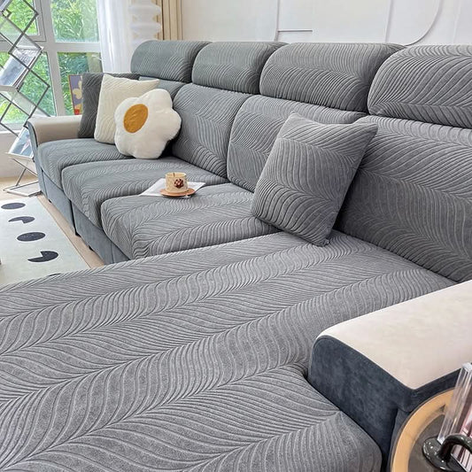 PlüschSicher - Eleganter Jacquard-Sofabezug für rutschfesten Komfort