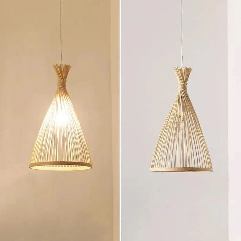 Bambus-Pendelleuchte Im Teepee-Stil Aus Rattan Und Bambus Umweltfreundliche Moderne