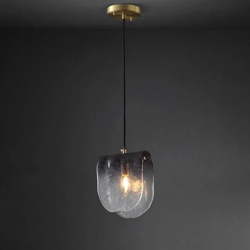 Diana Mattglas Pendelleuchte Grau Gefaltet Design Für Schlafzimmer Küche Café