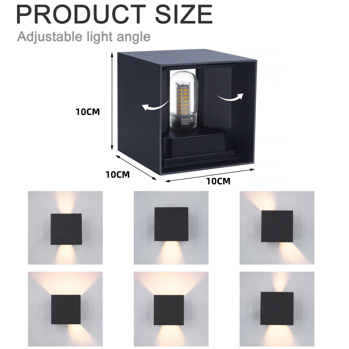 LUXSQUARE – Moderne Wasserdichte LED-Wandleuchte IP65 Aus Aluminium