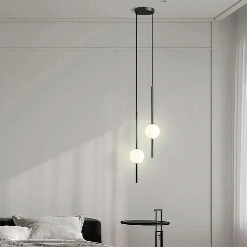 FLORENE Pendelleuchte Doppeldraht-Stangendesign Glasglobus