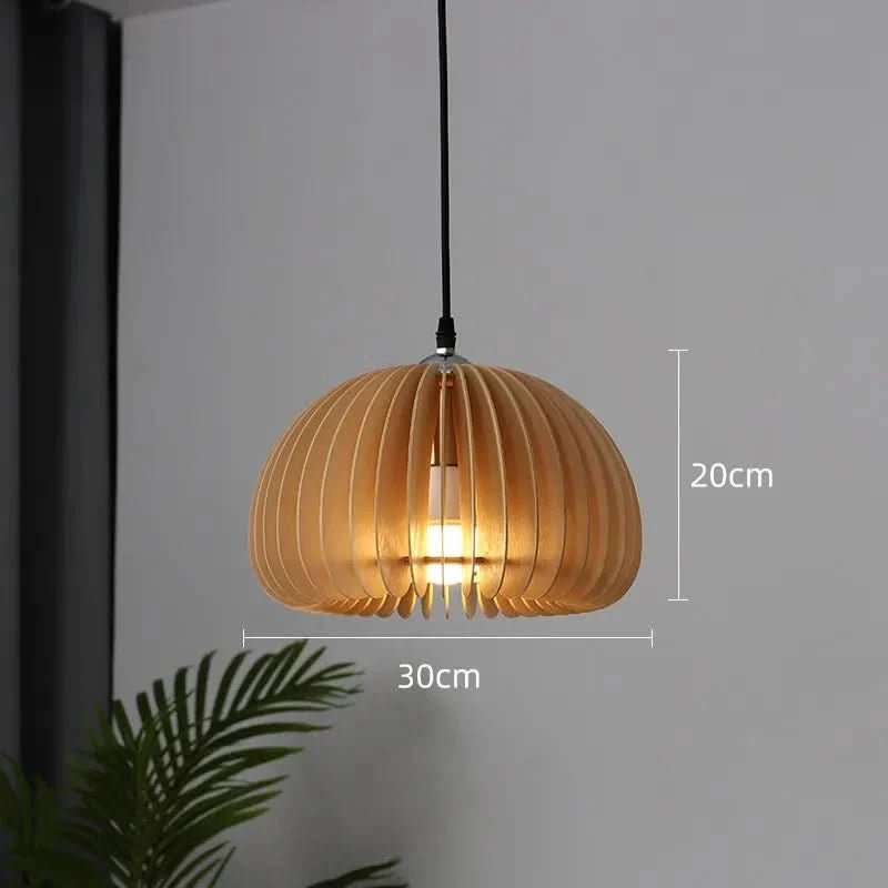 VIOLA Elegante Spiralförmige Holzpendelleuchte