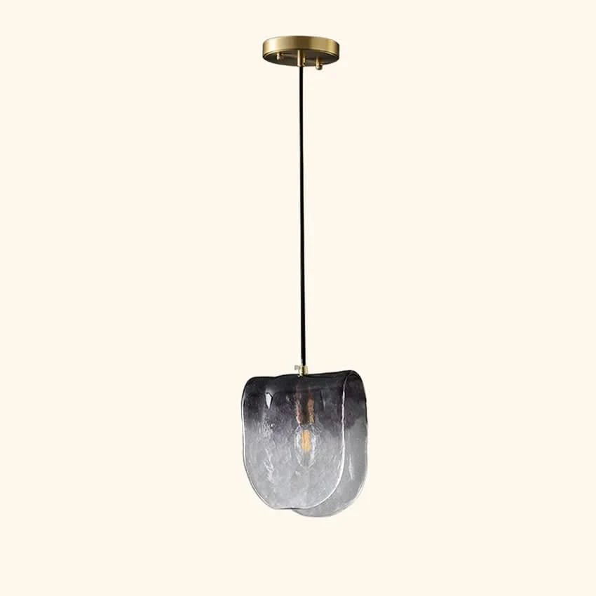 Diana Mattglas Pendelleuchte Grau Gefaltet Design Für Schlafzimmer Küche Café