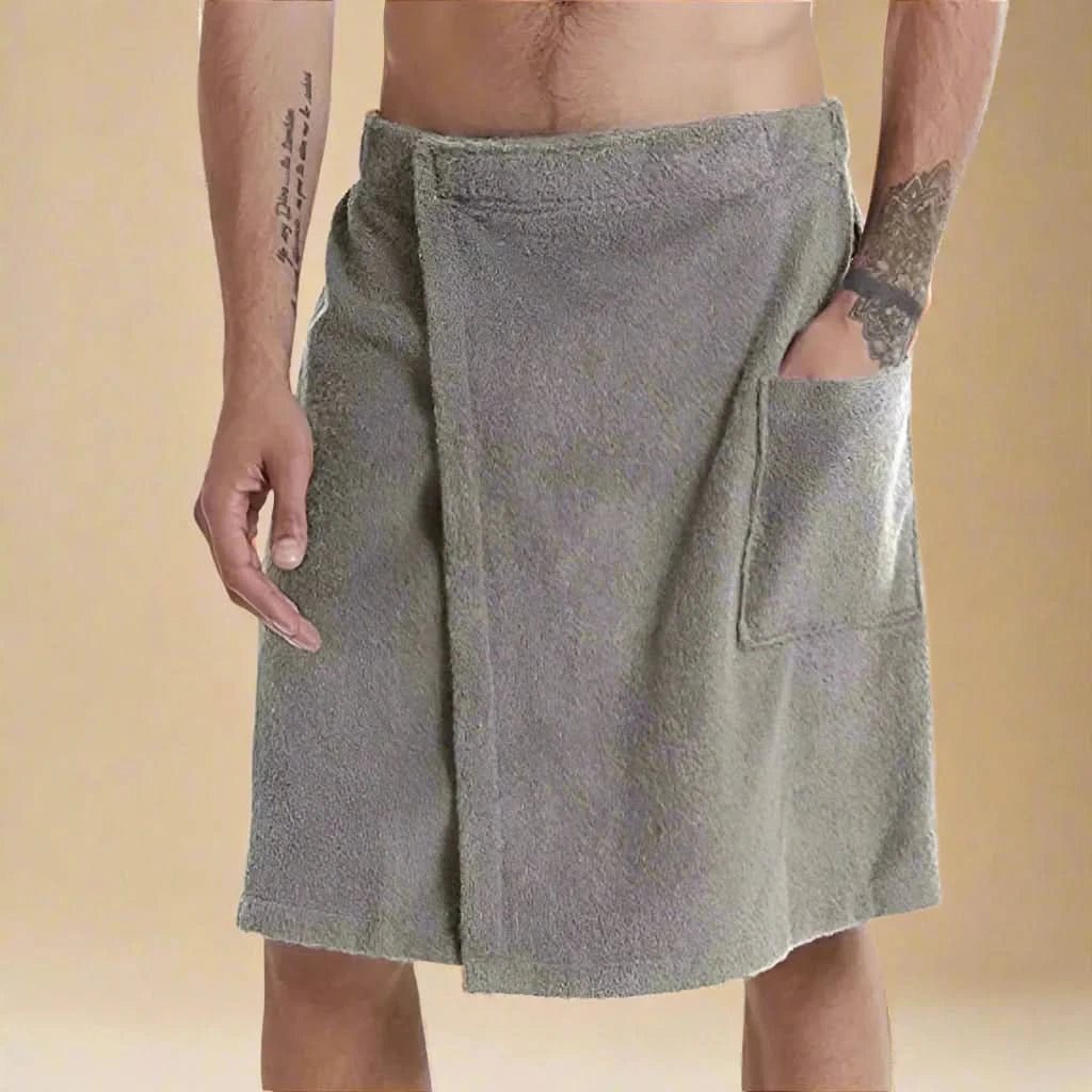 Tragbares Badetuch Bademantel – Wandelbares Badetuch mit Taschen für Sauna, Strand & Fitness