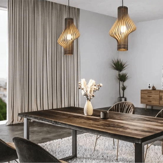 LIGAYA Hängelampe Vogelkäfig Inspiriertes Design Warme Holzelemente Skandinavische Raffinesse