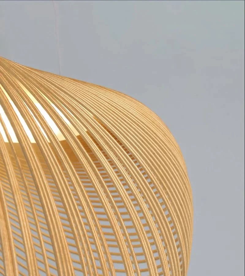 CLARISE Elegante Pendelleuchte Mit Holzring Für Moderne Innenräume