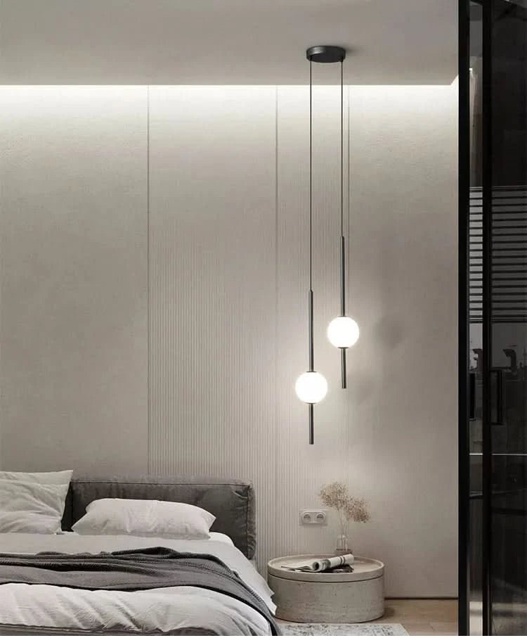 FLORENE Pendelleuchte Doppeldraht-Stangendesign Glasglobus
