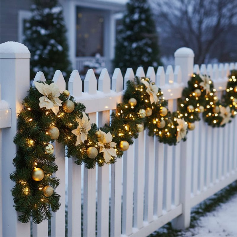 FESTITWINE – Beleuchtete Rattan-Weihnachtsgirlande Mit Warmweißen LED-Lichtern