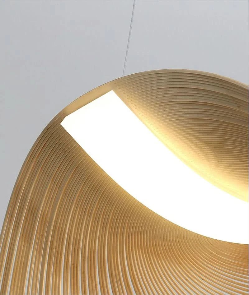 CLARISE Elegante Pendelleuchte Mit Holzring Für Moderne Innenräume
