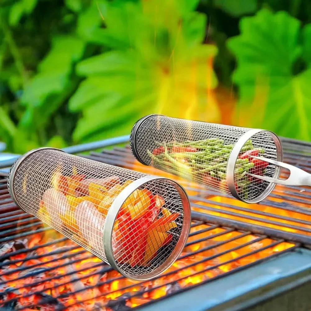 GrillCraft Drehbarer BBQ-Korb – Edelstahl für gleichmäßiges Garen-3