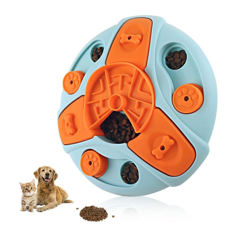 Langsamfutter Puzzlespiel Napf – Interaktiv Gegen-Schling-Napf Für Hunde Mit Dreh & Leckerli-Spiel
