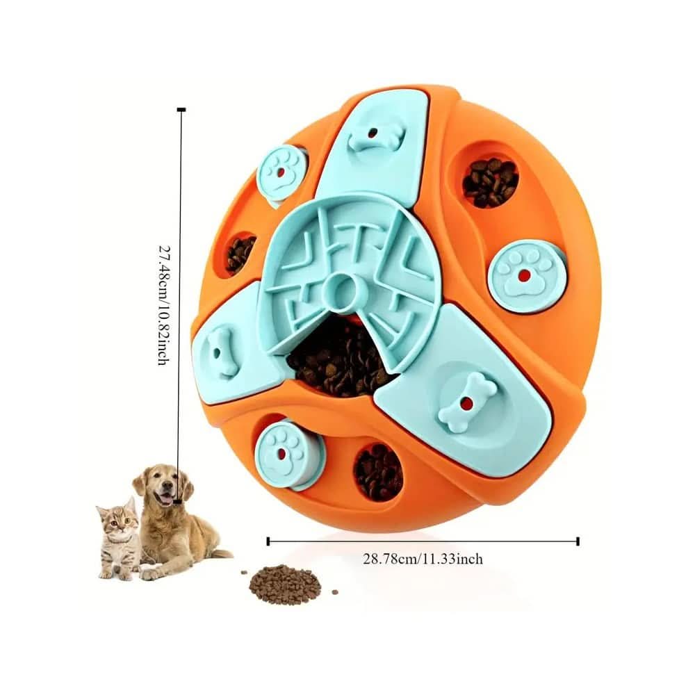 Langsamfutter Puzzlespiel Napf – Interaktiv Gegen-Schling-Napf Für Hunde Mit Dreh & Leckerli-Spiel