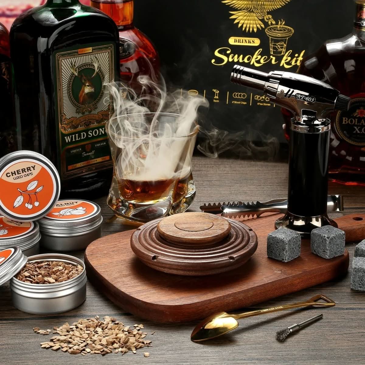Räucherschwanz Set – Cocktail-Räuchergerät-Set Für Whisky- Und Bourbon-Liebhaber