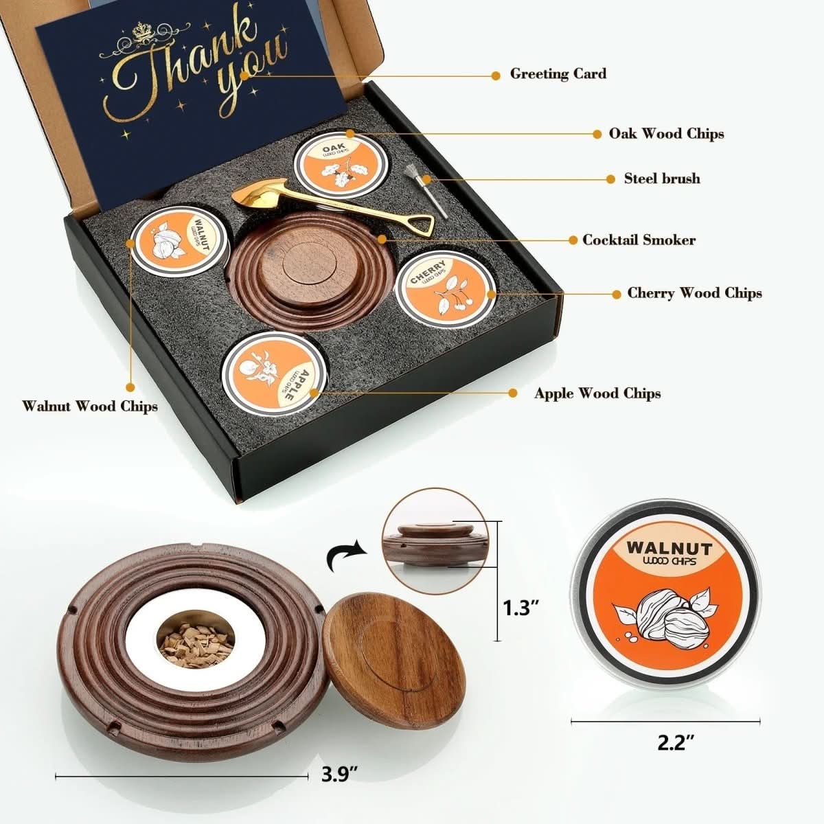 Räucherschwanz Set – Cocktail-Räuchergerät-Set Für Whisky- Und Bourbon-Liebhaber