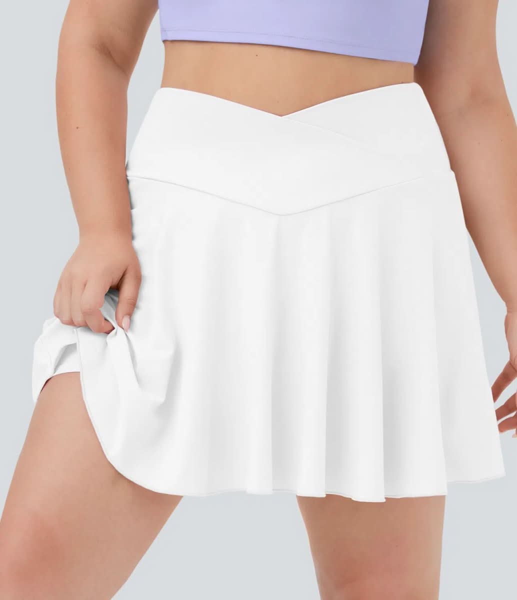 WeichNull Rock – Leichter Tennisrock Mit Crossover-Bund Und Integrierten Shorts