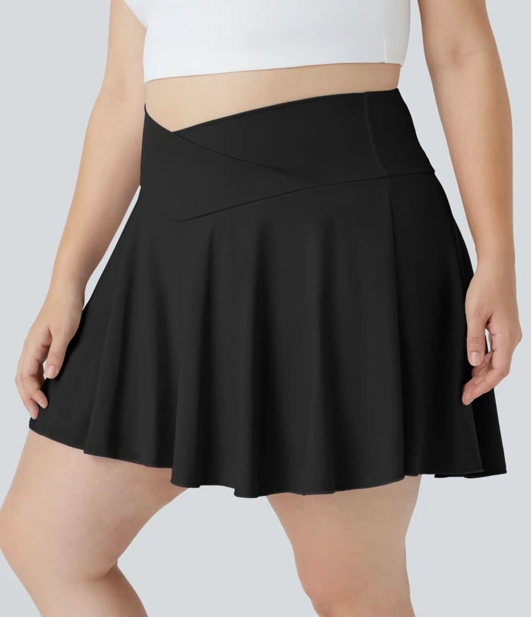 WeichNull Rock – Leichter Tennisrock Mit Crossover-Bund Und Integrierten Shorts