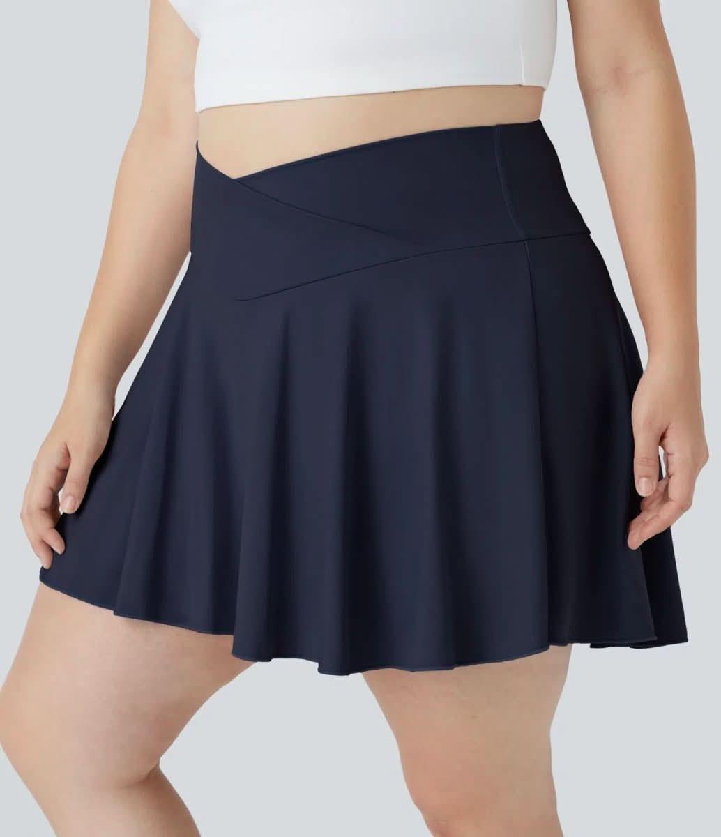 WeichNull Rock – Leichter Tennisrock Mit Crossover-Bund Und Integrierten Shorts