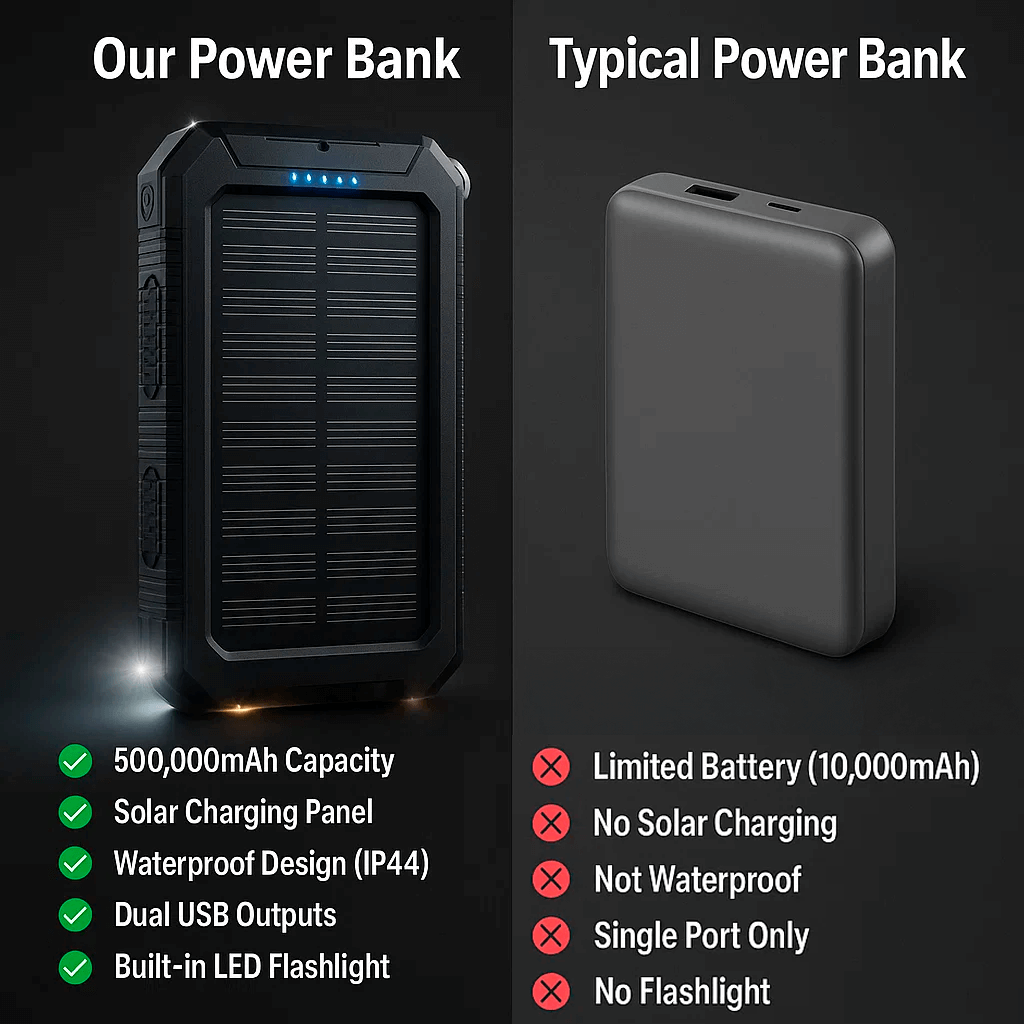 SOLARVAULT – Solare Powerbank Mit 10000mAh Für Draußen Und Abenteuer