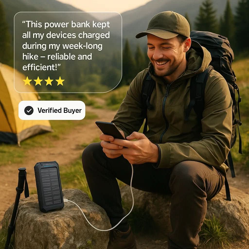 SOLARVAULT – Solare Powerbank Mit 10000mAh Für Draußen Und Abenteuer