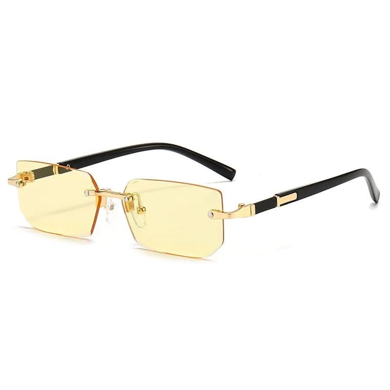 Rechteck Kante – Rechteckige Rahmenlose Sonnenbrille Mit UV400-Schutz
