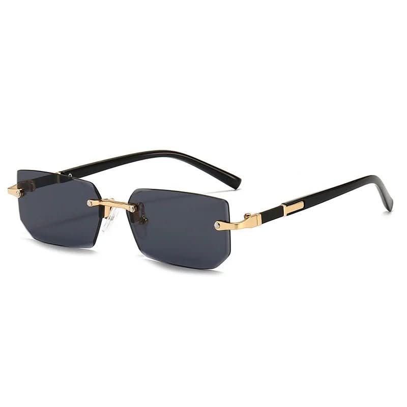 Rechteck Kante – Rechteckige Rahmenlose Sonnenbrille Mit UV400-Schutz
